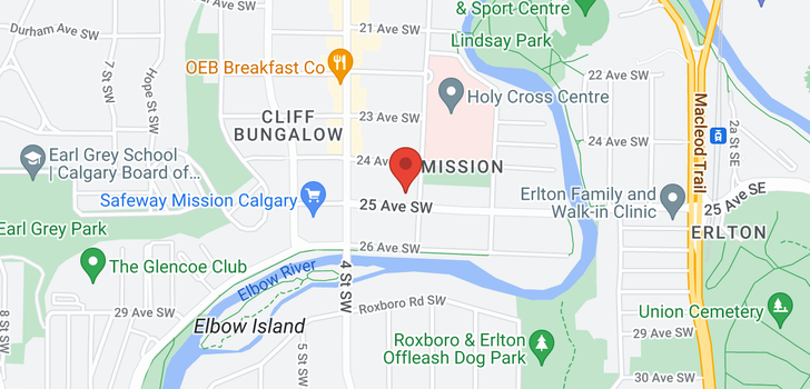 map of 308 25 Avenue SW